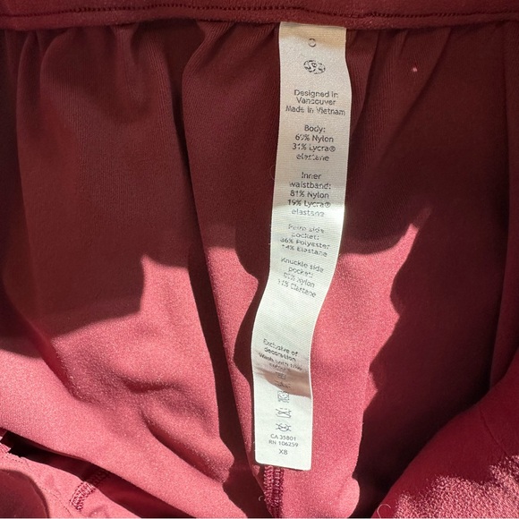 Lululemon Stretch High Rise Crop 23" in Red Merlot Size 8 - Picture 9 of 10